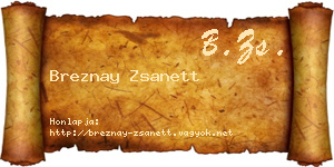 Breznay Zsanett névjegykártya